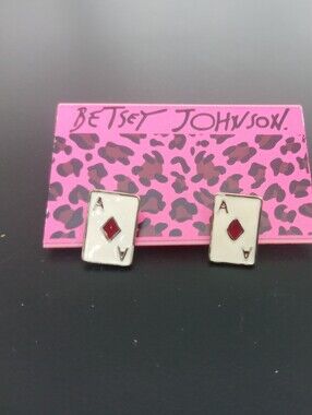 Cute Pair Betsey Johnson "Ace of Diamonds"  Earrings